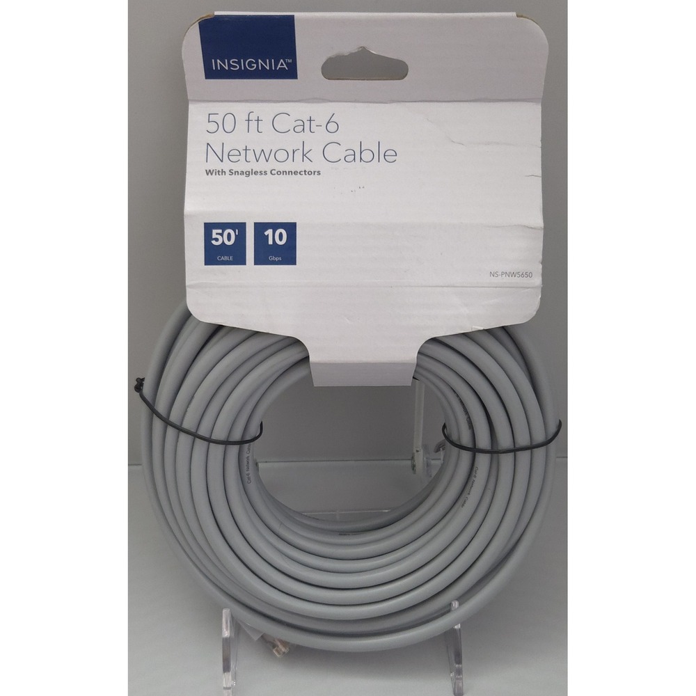 Insignia‎ - 50ft Cat-6 Network Cable - Ethernet RJ45 - 10Gbps - NS-PNW5650 - NEW